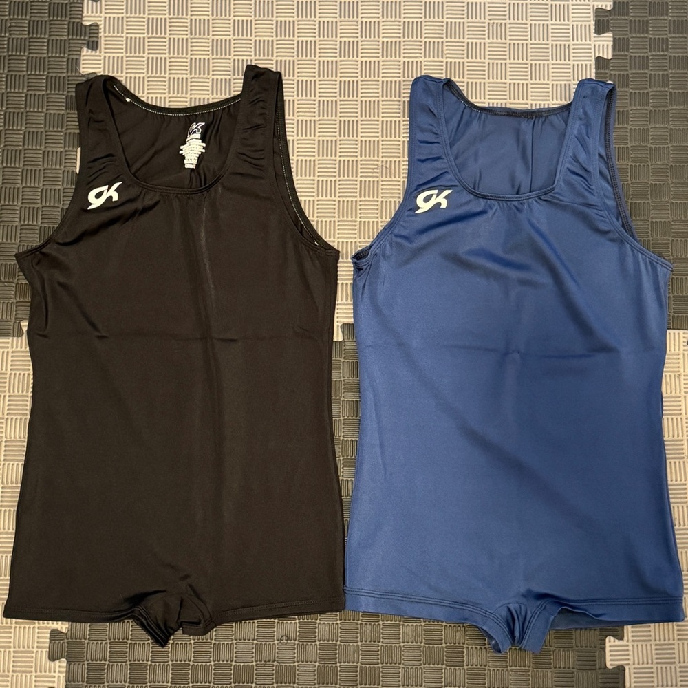 GK ELITE Men’s Gymnastics Singlets Competition Shirts (Pair - Navy & Black) AM